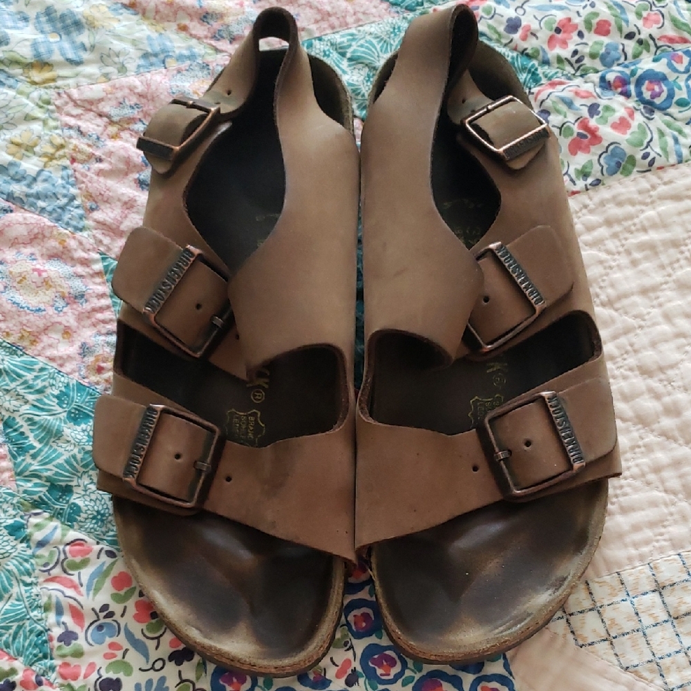 Birkenstock Tan Triple Buckle Sandals 39